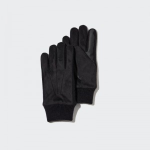 Men Uniqlo HEATTECH Lined Gloves Black | 6349073