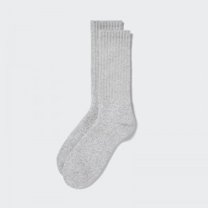 Men Uniqlo HEATTECH Pile Socks Grey | 3422775