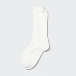 Men Uniqlo HEATTECH Pile Socks White | 3819691