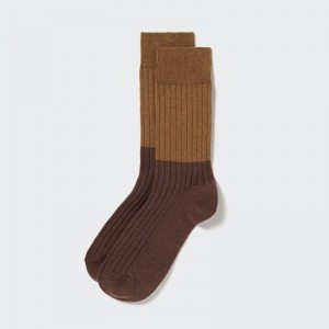 Men Uniqlo HEATTECH Socks Brown | 9873728