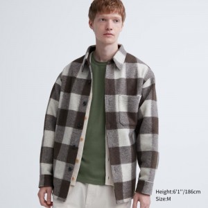 Men Uniqlo Heattech Cotton Waffle Crew Neck Extra Warm T Shirts Olive | 3877438