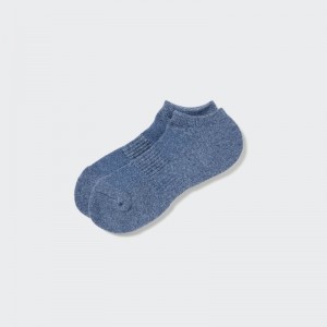Men Uniqlo Heattech Pile Short Socks Blue | 5218559