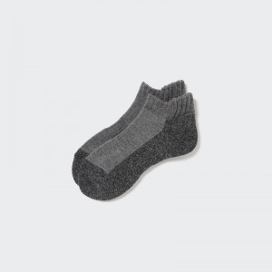 Men Uniqlo Heattech Short Socks Grey | 3580972