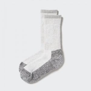Men Uniqlo Heattech Soft Pile Heather Socks Grey | 9387135