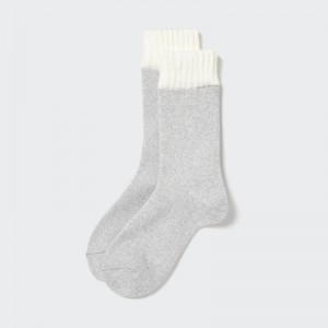 Men Uniqlo Heattech Soft Pile Socks Grey | 3121365