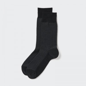 Men Uniqlo Herringbone Socks Black | 9787322
