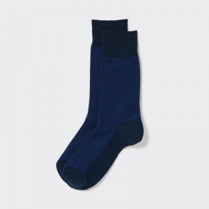 Men Uniqlo Herringbone Socks Blue | 2222245