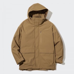 Men Uniqlo Hybrid Down Parka Brown | 4536670