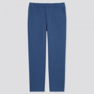 Men Uniqlo Jersey Ankle Length Pants Blue | 4274693