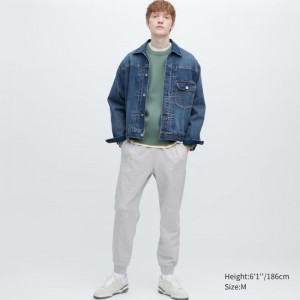 Men Uniqlo Joggers Pants Grey | 6414830