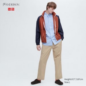 Men Uniqlo Jw Anderson Easy Pants Beige | 6743944