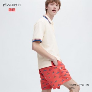 Men Uniqlo Jw Anderson Rowing Print Active Utility Shorts Red | 9632409