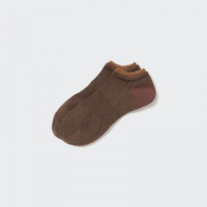 Men Uniqlo Layered Short Socks Brown | 8672388