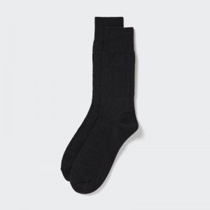 Men Uniqlo Links Checked Socks Black | 5746042