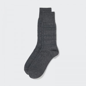 Men Uniqlo Links Checked Socks Grey | 5365355