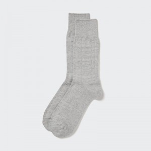 Men Uniqlo Links Checked Socks Grey | 6374867