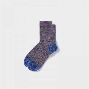 Men Uniqlo Melange Half Socks Blue | 308609