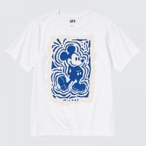 Men Uniqlo Mickey Stands Ut Short Sleeve Graphic T Shirts White | 9654287