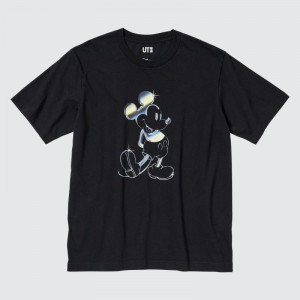 Men Uniqlo Mickey Stands Ut Short Sleeve Graphic T Shirts Black | 8493869