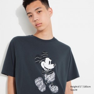 Men Uniqlo Mickey Stands Ut Short-sleeve Graphic T Shirts Grey | 8165463
