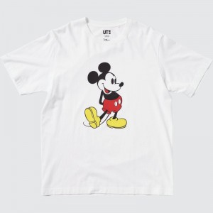 Men Uniqlo Mickey Stands Ut Short-sleeve Graphic T Shirts White | 2802989