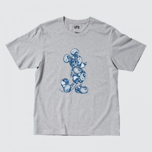 Men Uniqlo Mickey Stands Ut Short-sleeve Graphic T Shirts Grey | 3243393