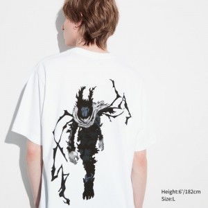 Men Uniqlo My Hero Academia Ut Short-sleeve Graphic T Shirts White | 549225