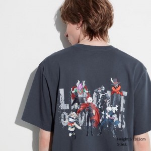 Men Uniqlo My Hero Academia Ut Short-sleeve Graphic T Shirts Grey | 8874487