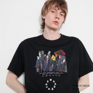 Men Uniqlo Naruto Ut Short-sleeve Graphic Akatsuki Organization T Shirts Black | 3420321