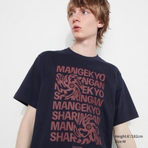 Men Uniqlo Naruto Ut Short-sleeve Graphic Sasuke Uchiha T Shirts Navy | 9791234