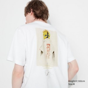 Men Uniqlo Naruto Ut Short-sleeve Graphic Minato Namikaze T Shirts White | 9464384