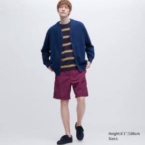 Men Uniqlo Nylon Utility Geared Shorts Purple | 9792366