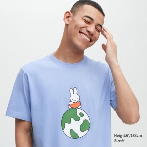 Men Uniqlo Peace For All Dick Bruna Short-sleeve Graphic T Shirts Blue | 2874678