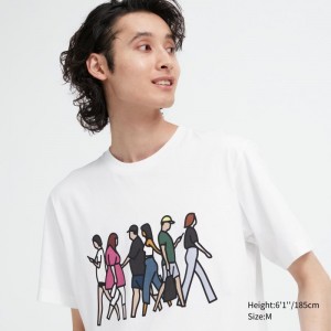 Men Uniqlo Peace For All Julian Opie Short-sleeve Graphic T Shirts White | 3981640