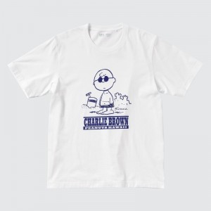 Men Uniqlo Peanuts Hawaii Ut Short Sleeve Graphic T Shirts White | 7753820