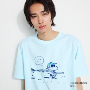 Men Uniqlo Peanuts Hawaii Ut Short Sleeve Graphic T Shirts Green | 163972