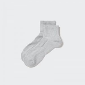 Men Uniqlo Pile Half Socks Grey | 9696124