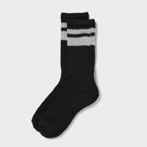 Men Uniqlo Pile Lined Socks Black | 5121523