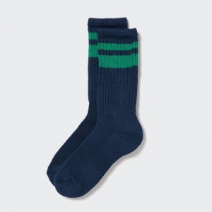 Men Uniqlo Pile Lined Socks Blue | 8224903