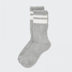 Men Uniqlo Pile Lined Socks Grey | 4848253