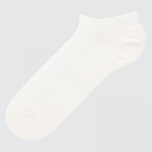 Men Uniqlo Pile Mesh Short Socks White | 6737410