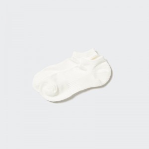 Men Uniqlo Pile Mesh Short Socks White | 3438249