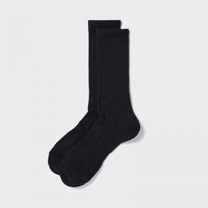 Men Uniqlo Pile Socks Black | 3763628