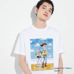Men Uniqlo Pixar Art Ut Short-sleeve Graphic Adam Lister T Shirts White | 1072946