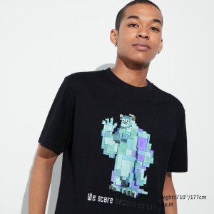 Men Uniqlo Pixar Art Ut Short-sleeve Graphic Adam Lister T Shirts Black | 9753051