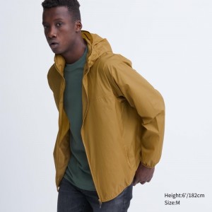 Men Uniqlo Pocketable Uv Protection 3d Cut Parka Yellow | 8750977