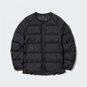 Men Uniqlo Recycled Down Jackets Black | 6519388