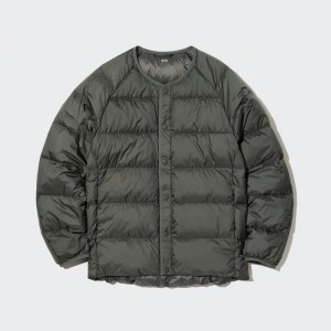 Men Uniqlo Recycled Down Jackets Olive | 9930957
