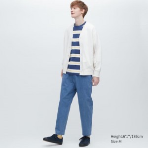 Men Uniqlo Relaxed Fit Ankle Length Pants Blue | 9597496
