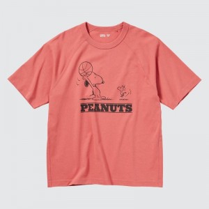 Men Uniqlo Retro Peanuts Ut Oversized Short-sleeve Graphic T Shirts Orange | 5628144